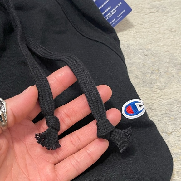 NWT Women’s Size Small Champion Drawstring Fleece Joggers With Logo Print Black - Picture 9 of 13